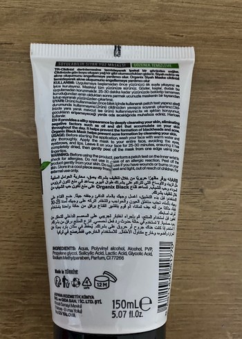 Diğer OrganiX Soyulabilir Siyah Yüz Maskesi