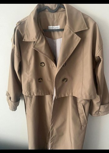 Zara Kısa Bej Kadın Trençkot hem kısa hem uzun