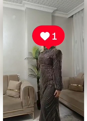 Zara tesettür Yılan Desenli Gri Uzun Abiye Elbise