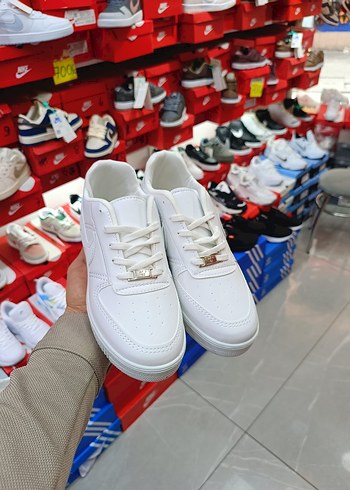 37 Beden beyaz Renk Beyaz Bağcıklı Kadın Spor Ayakkabı