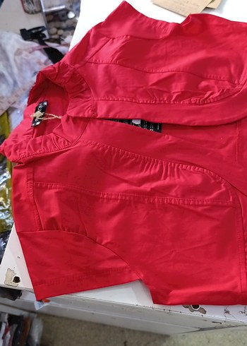 kadın kırmızı L beden bolero - Görsel 7