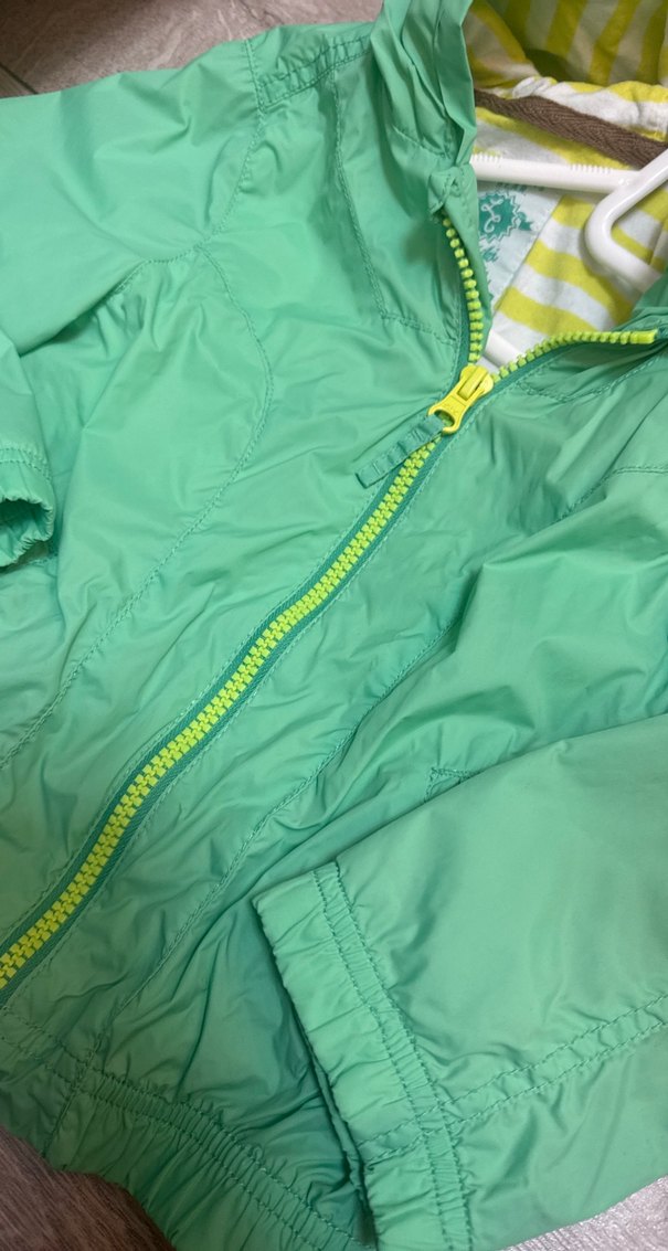 Erkek Çocuk Yeşil Fermuarlı Yağmurluk - Görsel 2