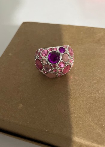 American Vintage Pembe Tasli Gumus Yuzuk