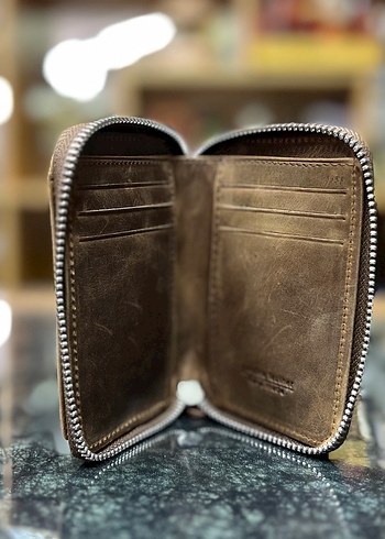 Hakiki Deri Kahverengi Vintage Erkek Cüzdanı GUARD - Görsel 3