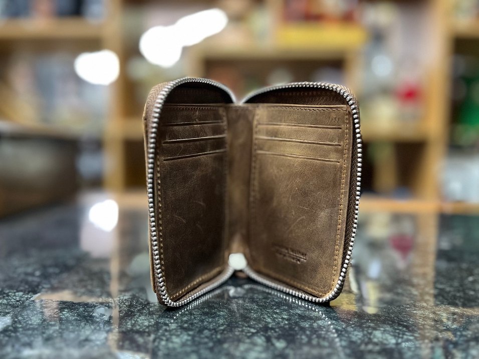 Hakiki Deri Kahverengi Vintage Erkek Cüzdanı GUARD - Görsel 3