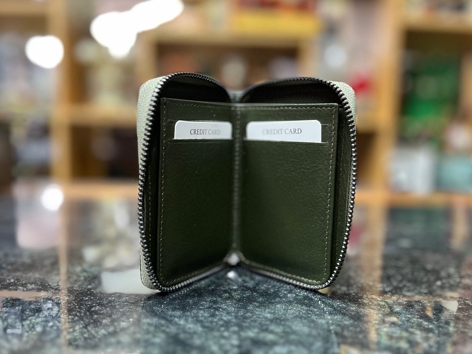 Hakiki Deri Haki Erkek Fermuarlı Cüzdan - Görsel 4