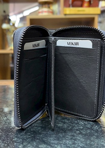 Gri Deri Fermuarlı Erkek Cüzdanı - Görsel 3