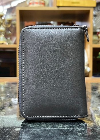 Gri Deri Fermuarlı Erkek Cüzdanı - Görsel 2