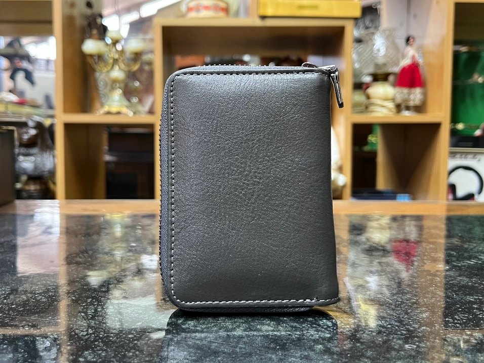 Gri Deri Fermuarlı Erkek Cüzdanı - Görsel 2