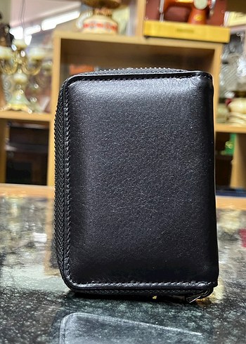 Hakiki Deri Erkek Siyah Deri Fermuarlı Cüzdan - Görsel 2