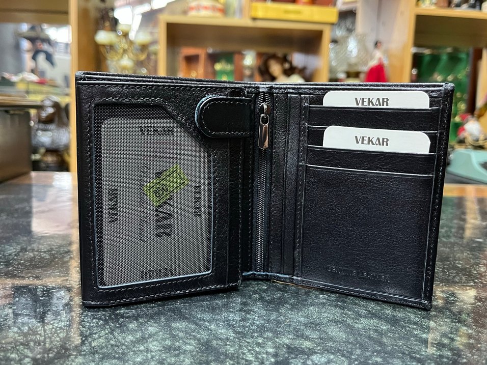 Siyah Erkek Deri Cüzdan VEKAR - Görsel 3
