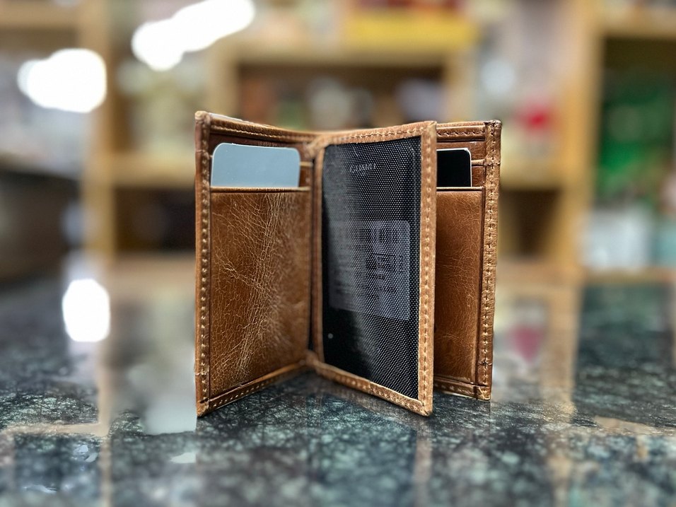 Hakiki Deri Kareli Camel Rengi Erkek Cüzdanı - Görsel 4