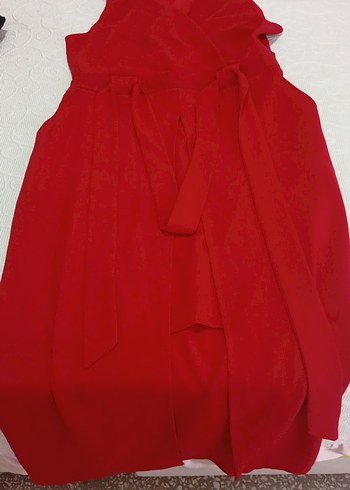 Kırmızı Uzun Drapeli Hamile Eteği - Görsel 6