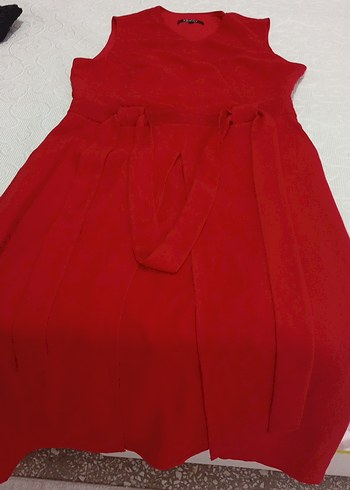 Kırmızı Uzun Drapeli Hamile Eteği - Görsel 4