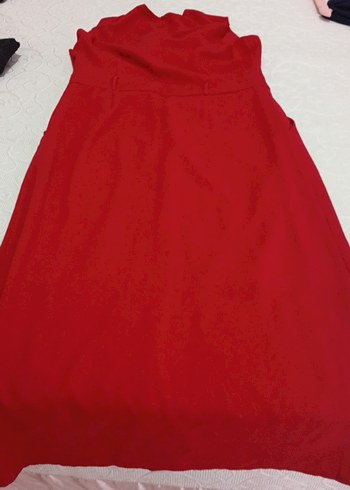 Kırmızı Uzun Drapeli Hamile Eteği - Görsel 5