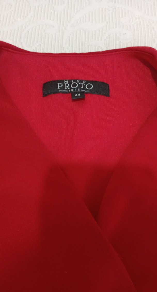 Kırmızı Uzun Drapeli Hamile Eteği - Görsel 3