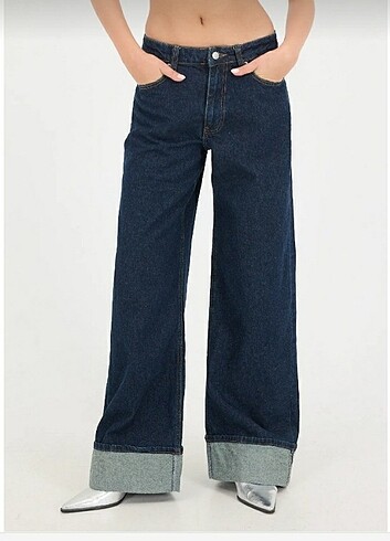 Katlamalı paça jeans
