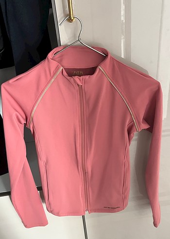 Zara Pembe Fermuarlı Kadın Spor dar ceket