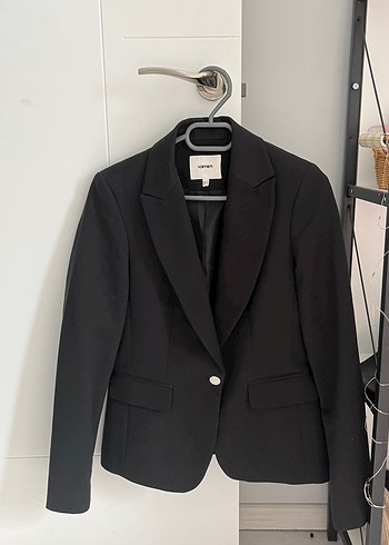 Düğmeli Siyah Kadın Blazer Ceket