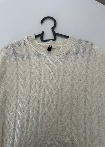 Bohem Tarzı Beyaz Örgü Hamile Süveteri - Görsel 3