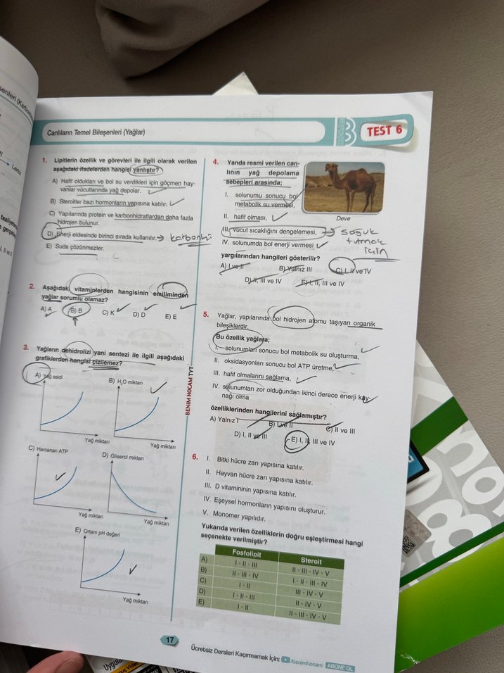 Benim Hocam TYT Biyoloji Soru Bankası - Görsel 2