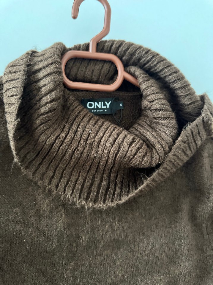 Kadın Kahverengi Boğazlı Uzun Triko Elbise - Görsel 2