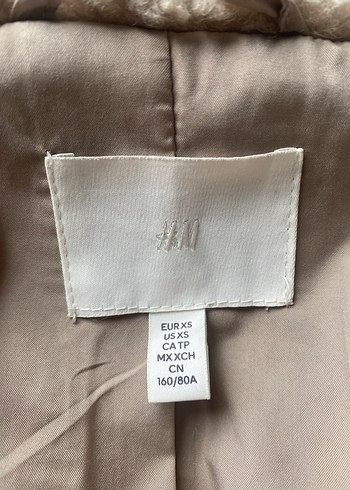 H&M Bej Peluş Yumuşak Fermuarlı Kadın Ceket