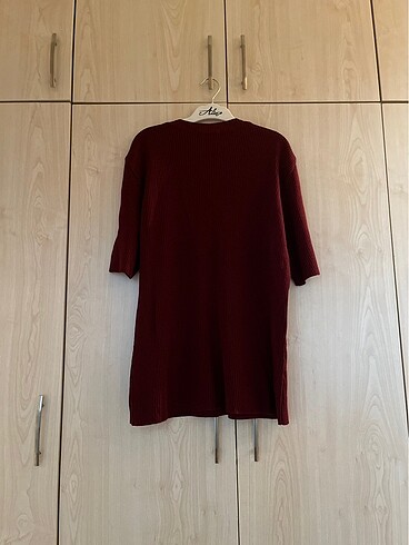 xl Beden bordo Renk Yarım kollu bordo triko