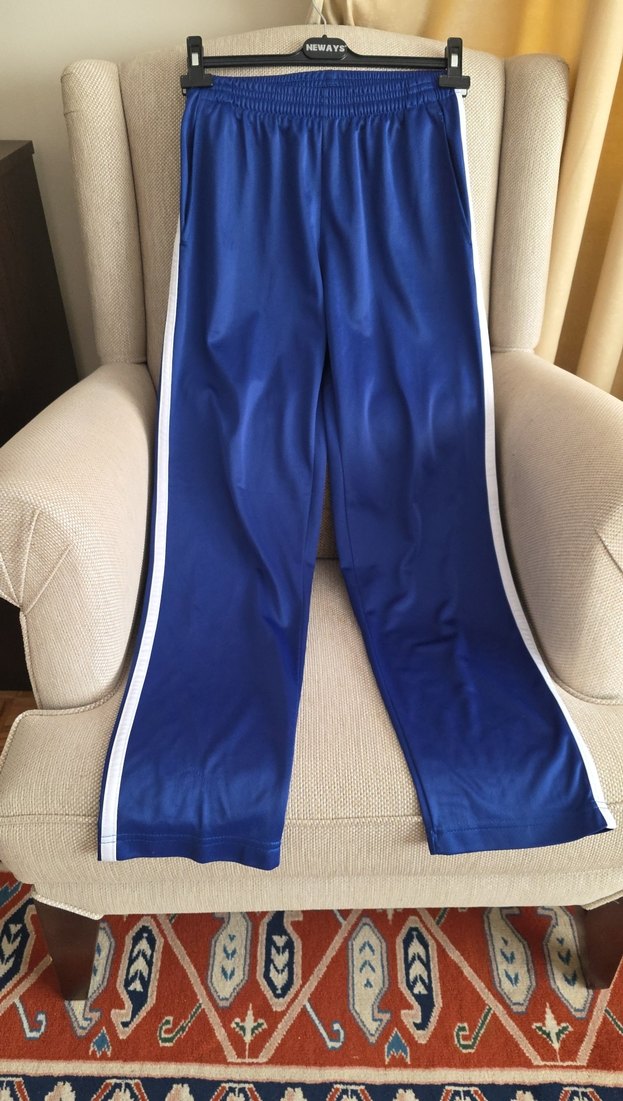 Mavi Beyaz Yan Şeritli Erkek Eşofman Altı - Görsel 2