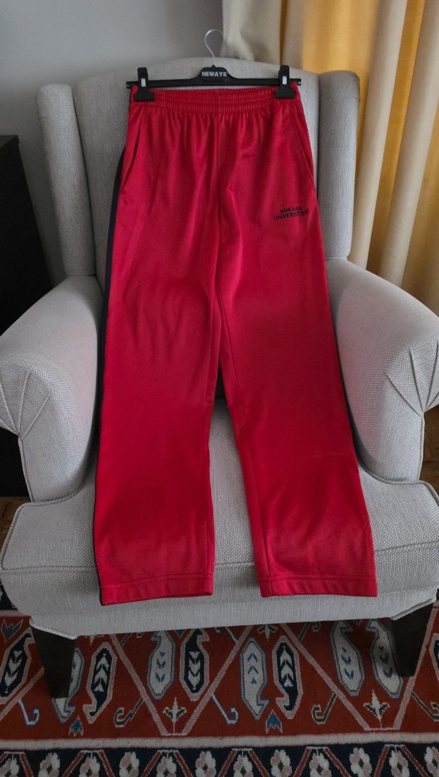 Lacivert Yan Şeritli Kırmızı Eşofman Altı - Görsel 2