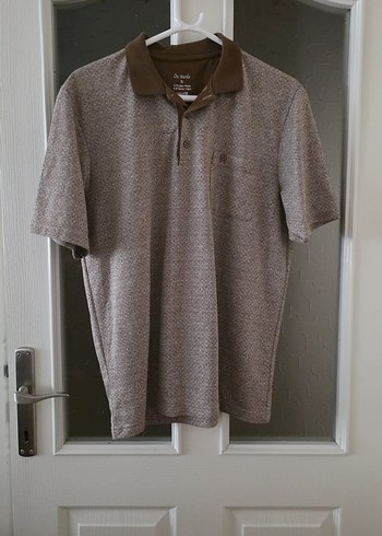 Düğmeli Kahverengi Polo Yaka Erkek Tişört - Görsel 6