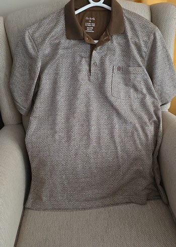 Düğmeli Kahverengi Polo Yaka Erkek Tişört - Görsel 2