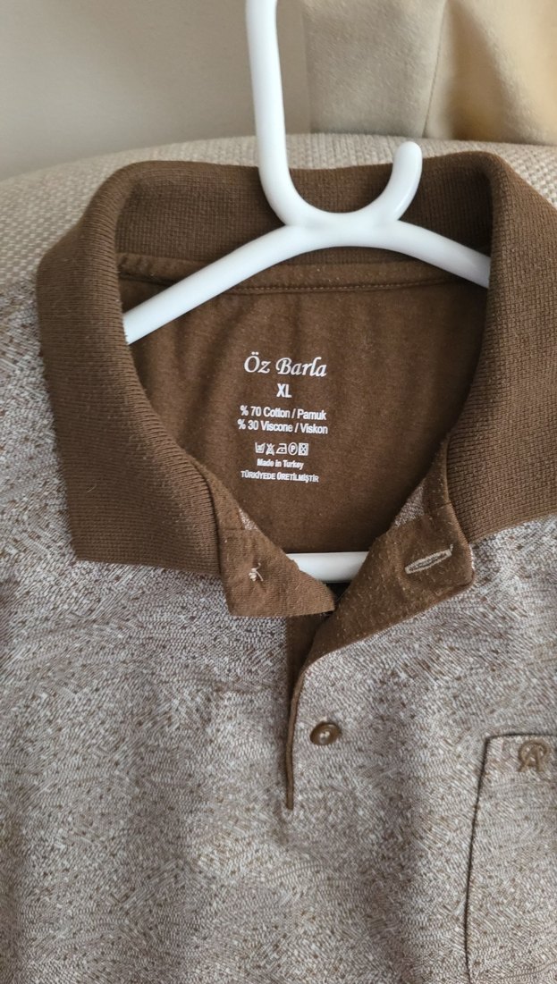 Düğmeli Kahverengi Polo Yaka Erkek Tişört - Görsel 3