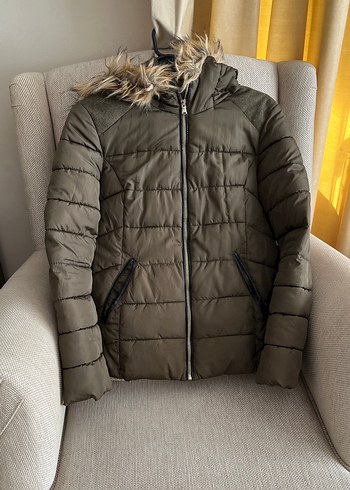 Haki Kadın Kışlık Şişme Mont