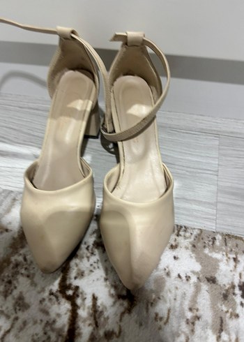 Krem rengi Stiletto Topuklu Kadın Ayakkabı - Görsel 6