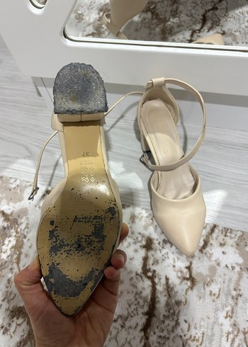 Krem rengi Stiletto Topuklu Kadın Ayakkabı - Görsel 2
