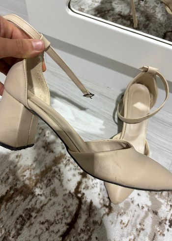 Krem rengi Stiletto Topuklu Kadın Ayakkabı - Görsel 5