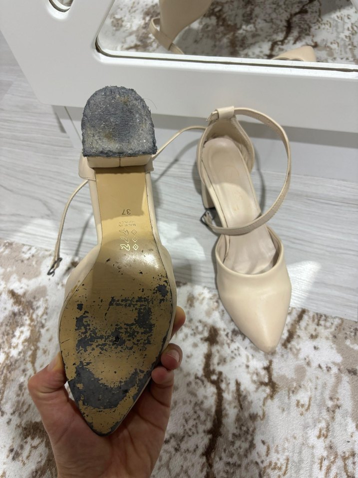 Krem rengi Stiletto Topuklu Kadın Ayakkabı - Görsel 2