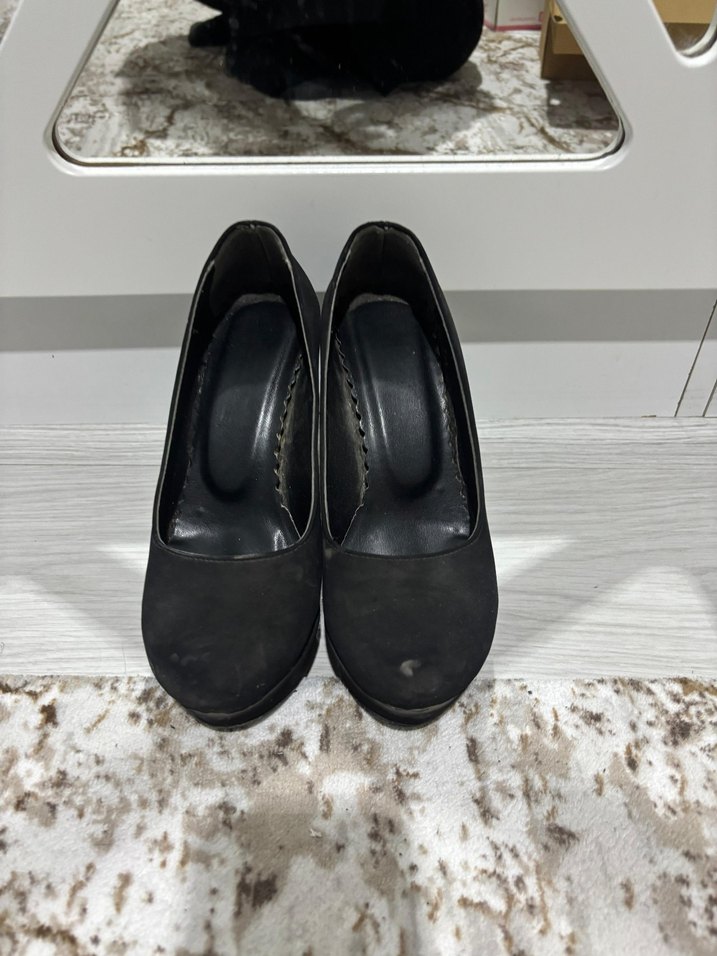 Siyah Platform Topuklu Kadın Stiletto - Görsel 2