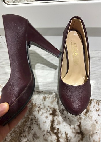 Bordo  Topuklu Kadın Ayakkabı - Görsel 8