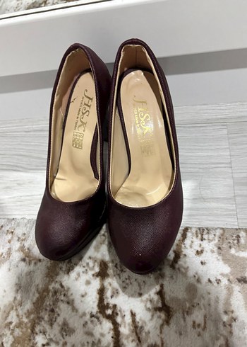 Bordo  Topuklu Kadın Ayakkabı - Görsel 3