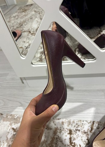 Bordo  Topuklu Kadın Ayakkabı - Görsel 6