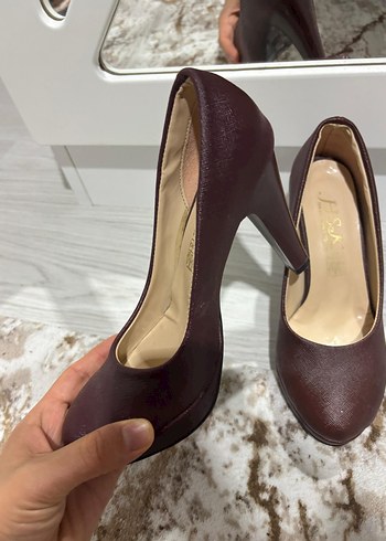Bordo  Topuklu Kadın Ayakkabı - Görsel 7