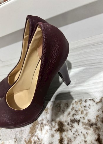 Bordo  Topuklu Kadın Ayakkabı - Görsel 5