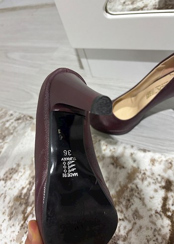 Bordo  Topuklu Kadın Ayakkabı - Görsel 4