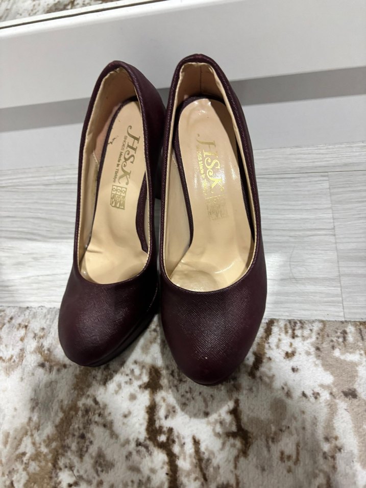 Bordo  Topuklu Kadın Ayakkabı - Görsel 3