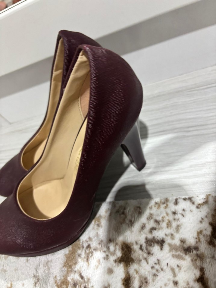 Bordo  Topuklu Kadın Ayakkabı - Görsel 5