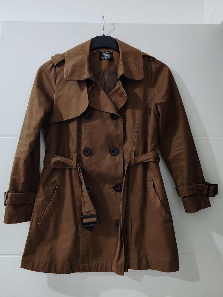 Kahverengi Kemerli Trençkot - Görsel 4