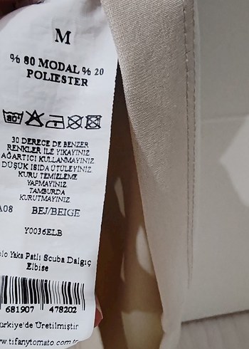 Bej Polo Yaka Kısa Kollu Elbise - Görsel 4