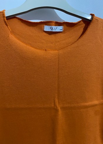 m Beden Turuncu Kolsuz Crop Top
